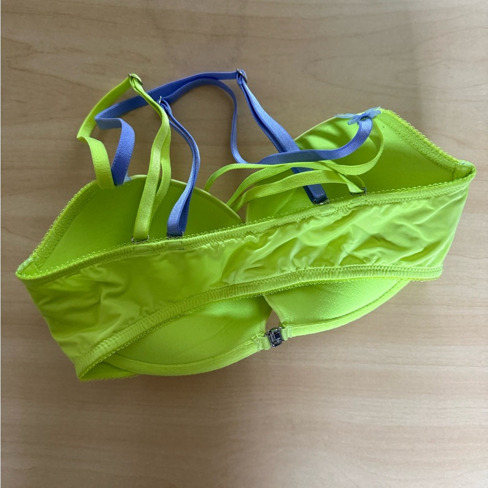 Victoria's Secret Neon Yellow and Blue Bra - Picture 3 of 4